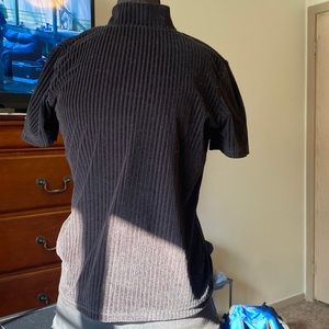 Black Corduroy Size M Womens Short Sleeve